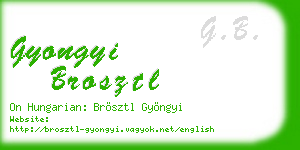 gyongyi brosztl business card